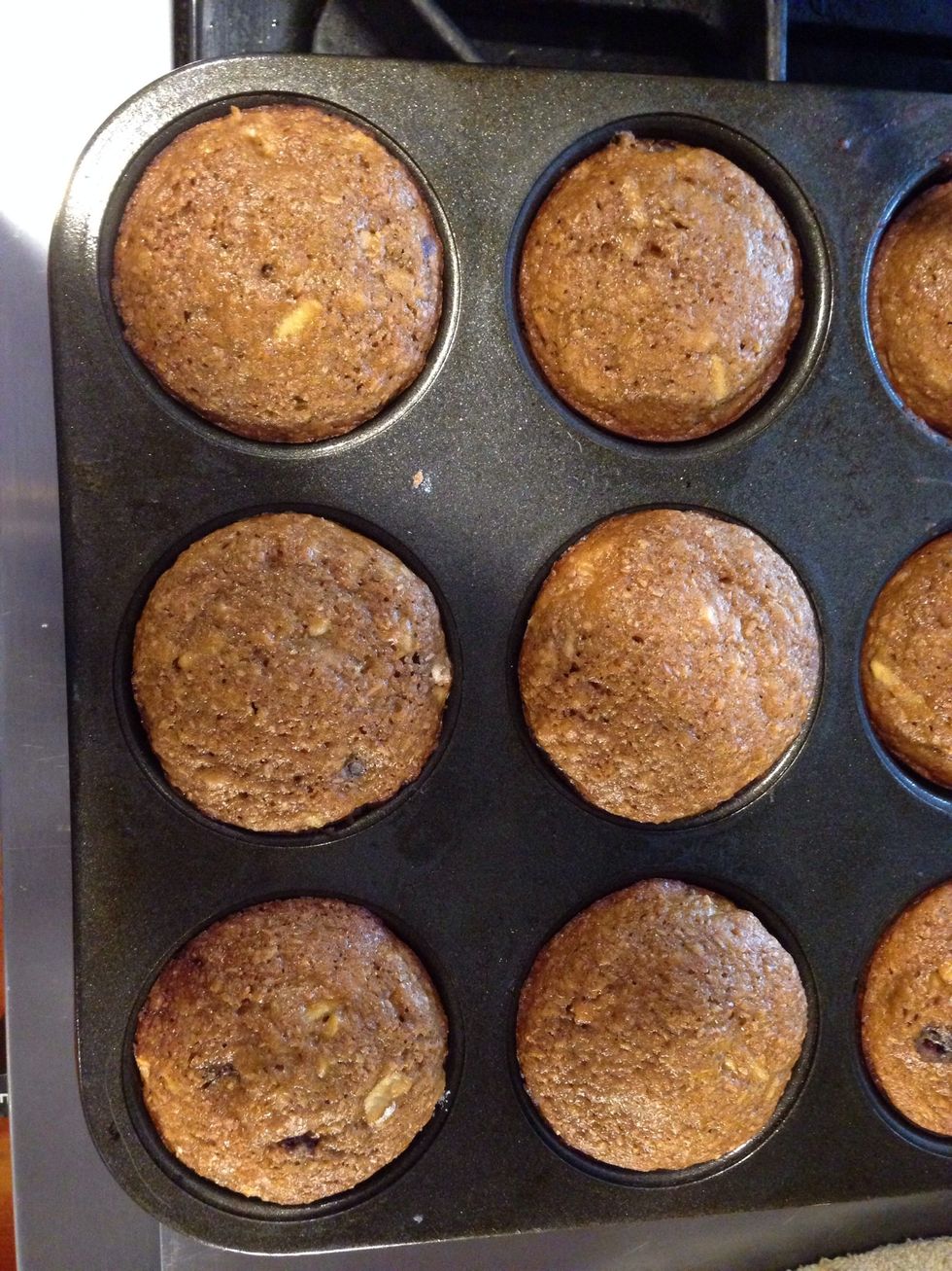 Bake at 330 degrees F for about 17 minutes. Until springy to touch. Don't over bake! :)