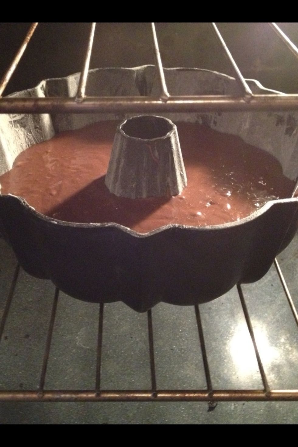 Bake at 350 degrees F for 33 to 35 minutes or until cake spring back when lighted touched.