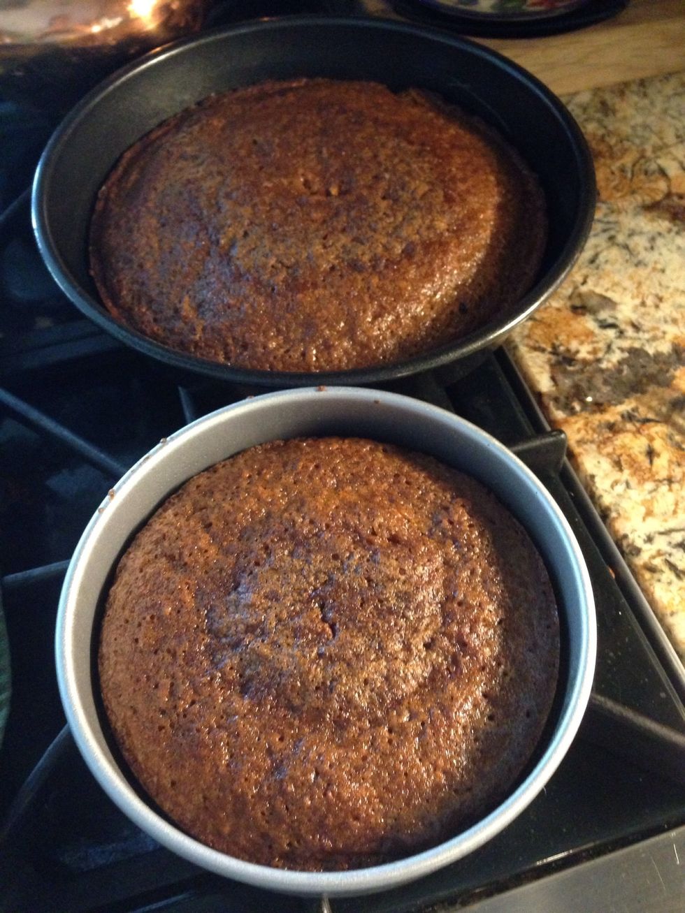 Bake at 350 degrees F for about 25-30 min, or until springy to touch. Do not over bake!