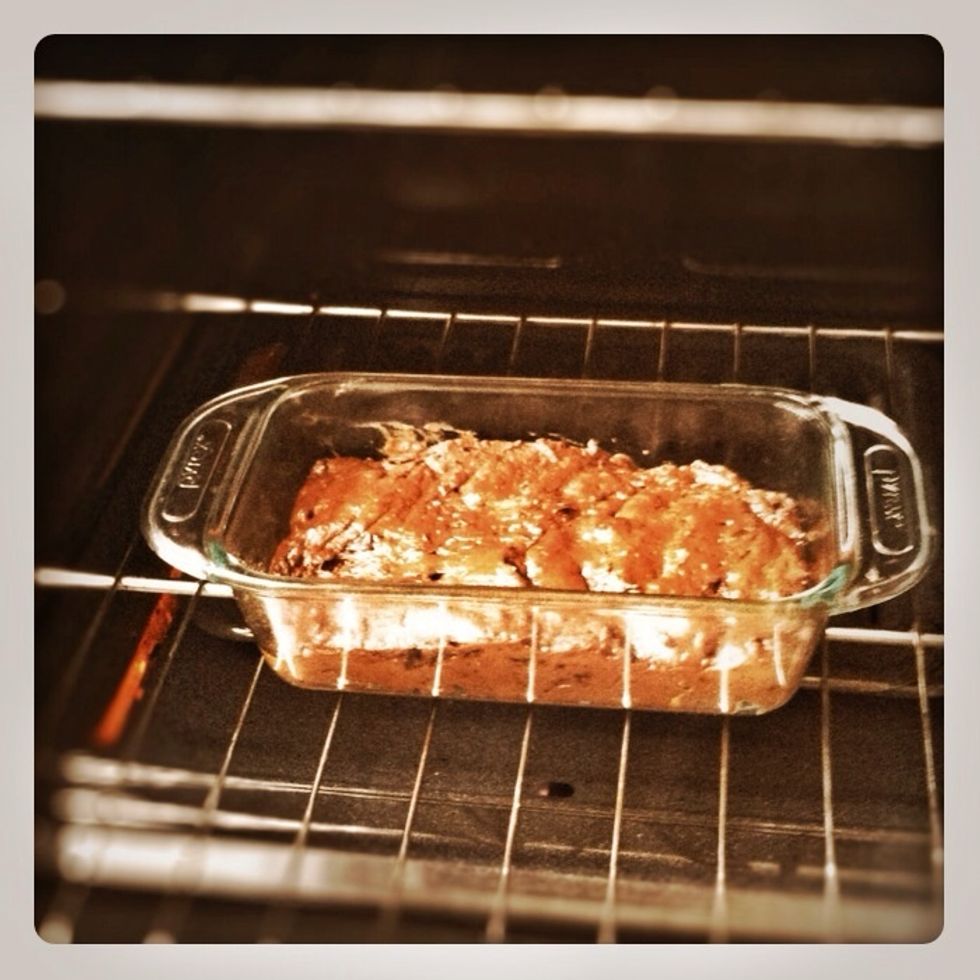 Bake at 350 degrees for 30-40 minutes or until a toothpick can be removed from the center cleanly.