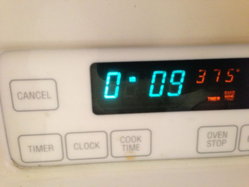 Bake at 375 for 9-12 minutes (shorter the better)