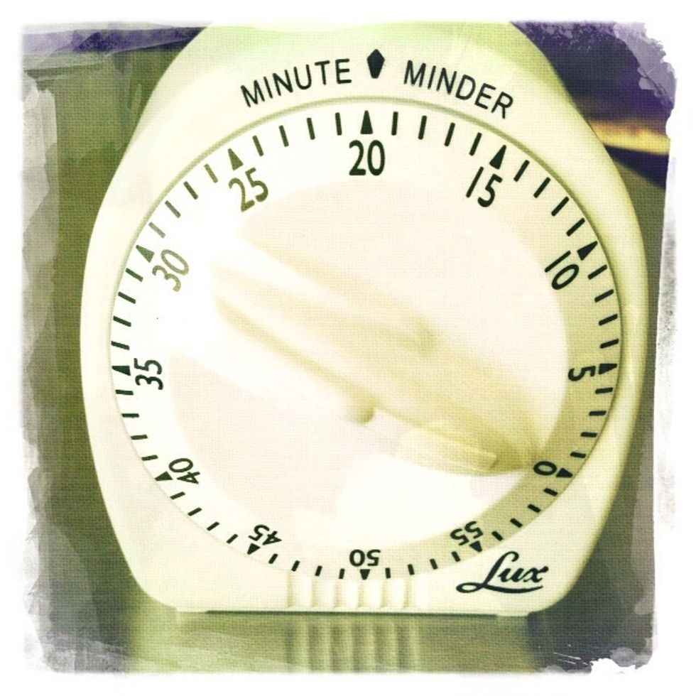 Bake at 375\u00b0F for about 20 minutes, sometimes longer. Test with a toothpick. Cool on a rack after baking.