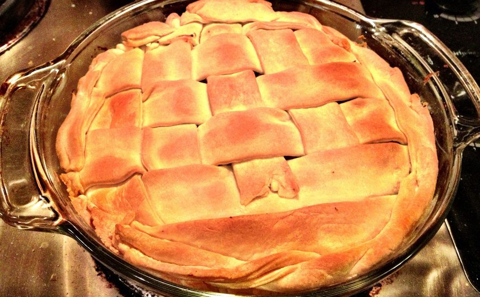 Bake at 425*F for 25 minutes, or until crust is golden brown.