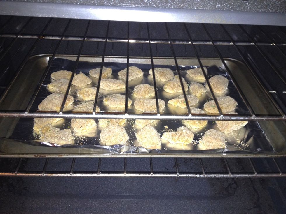 Bake at 425 for 8-10 min, turning over halfway through.