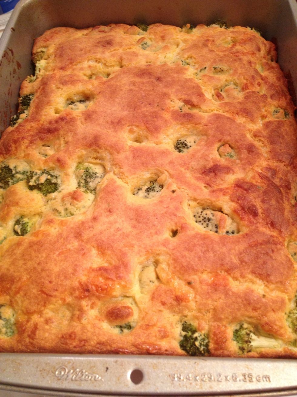 Bake at a high temperature (my oven was 425 degrees) until golden brown and crusty.