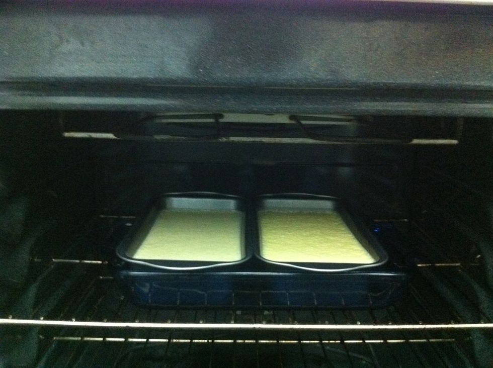 Bake for 1 hour on 350 degree, set both container in a large baking container with water