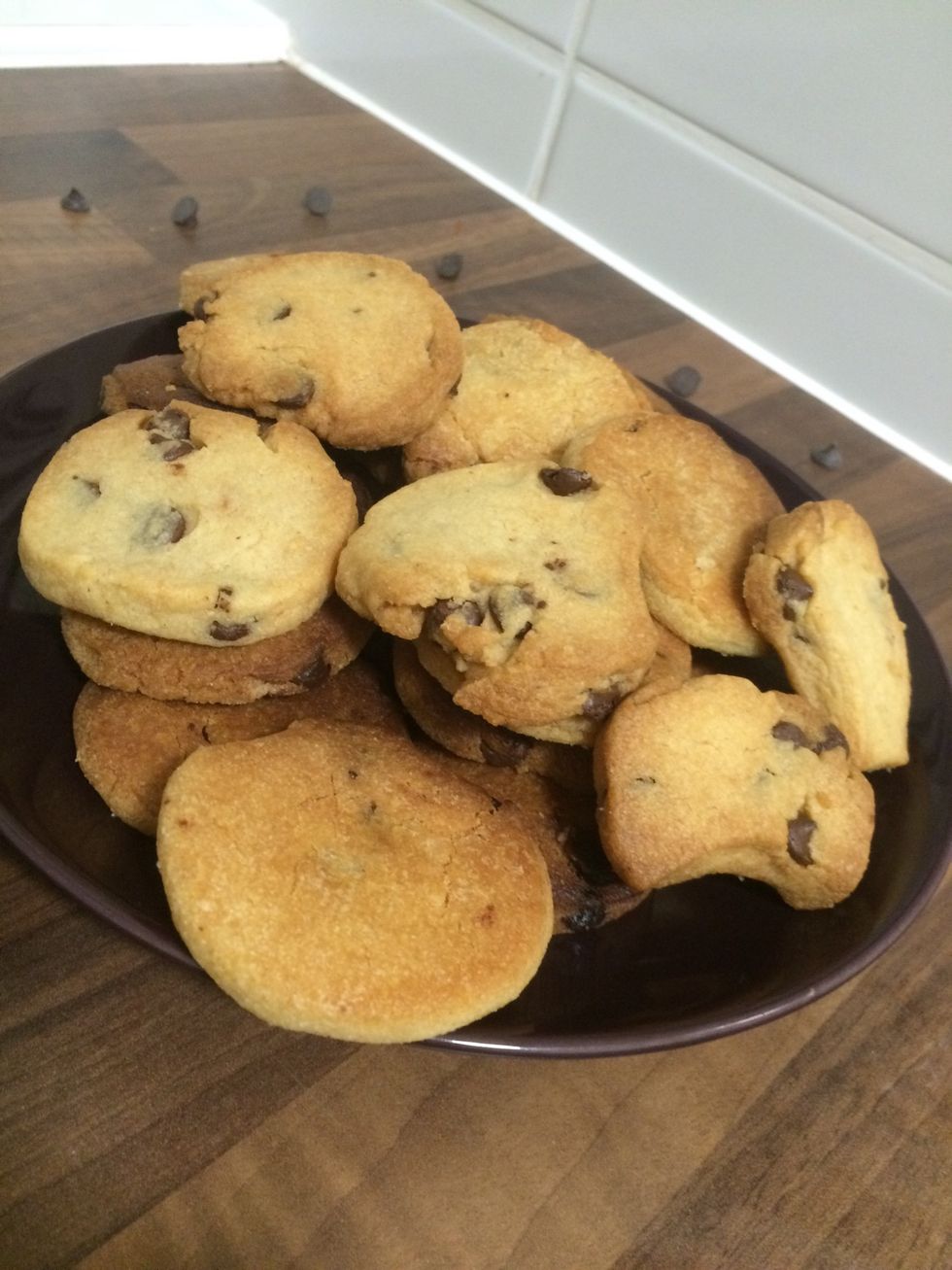 Bake for 10-15 minutes until lightly golden. Make sure you keep an eye on them so they aren't overly baked. Cool for 5 minutes and voila some amazing cookies