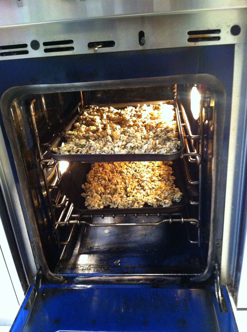 Bake for 20-30 mins, stirring once at 15mins