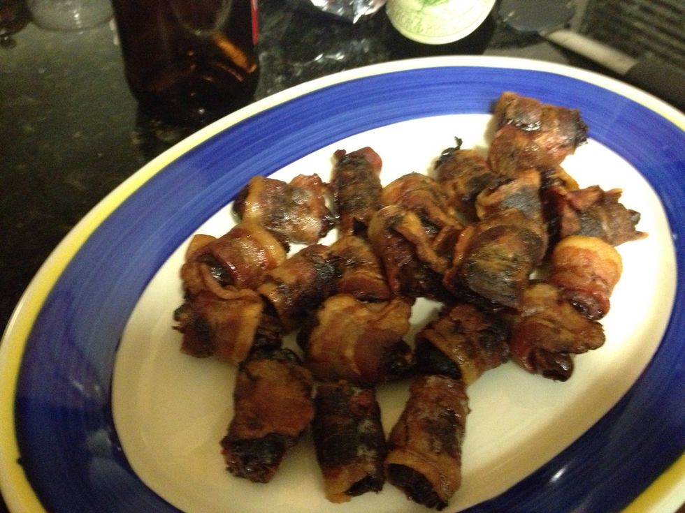 Bake for 20 mins on each side under 350F degrees. Or until the bacon is crispy. I know the picture here doesn't look too good. But trust me this recipe is going to be a hit!