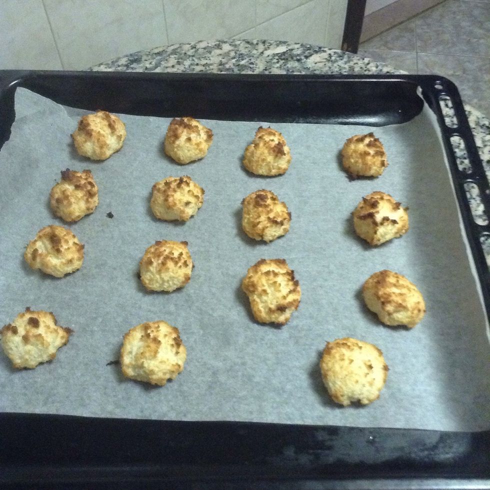 Bake for 20 minutes in preheat oven, or at least till golden in color