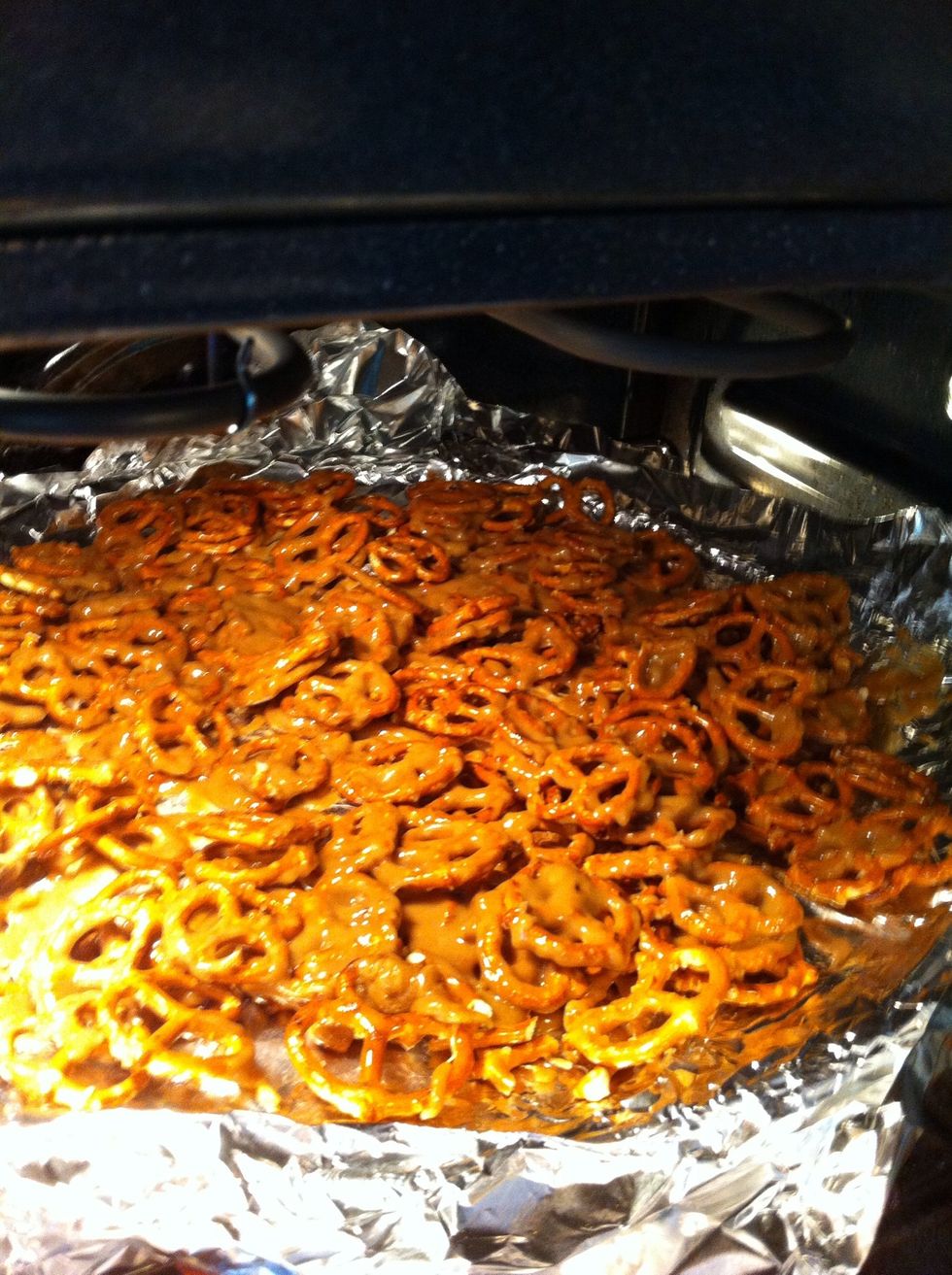 Bake for 5 minutes at 400\u2022 it should start to bubble a little.