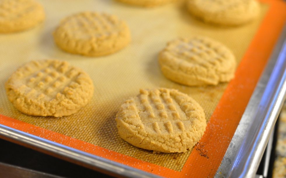 Bake for 8-11 minutes in an oven preheated to 350 degrees Fahrenheit.