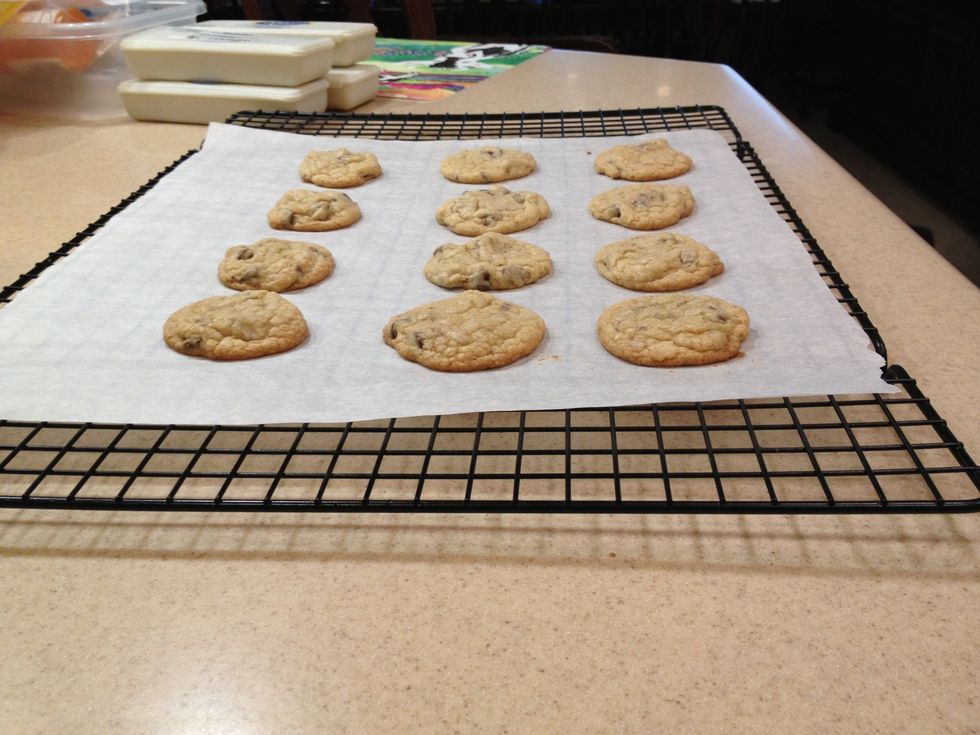 Bake for 9 to 11 minutes. Let the cookies cool on the cookie sheet for a few minutes and then transfer to a wire rack.