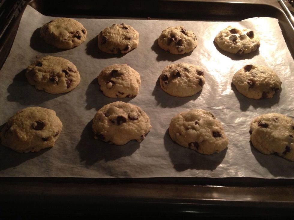 Bake for about 15 minutes, or until the edges are lightly toasted, in the preheated oven.