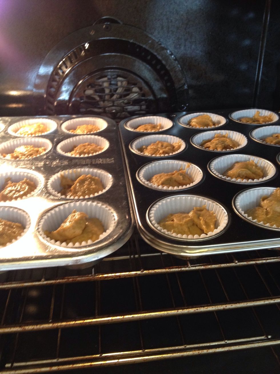 Bake for about 20 minutes, or until a toothpick inserted into the centre comes out clean.