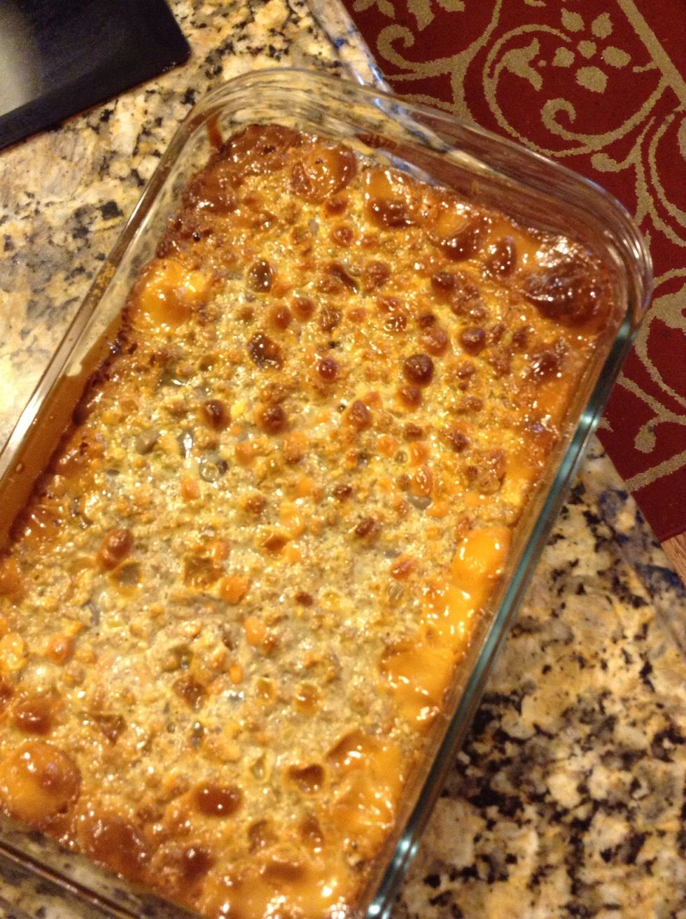 Bake for about 25-30 min or until brown and bubbly