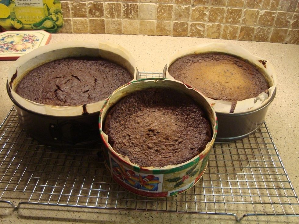 Bake for one hour and 15 minutes until a toothpick or skewer stick comes out of the center of the cake clean.