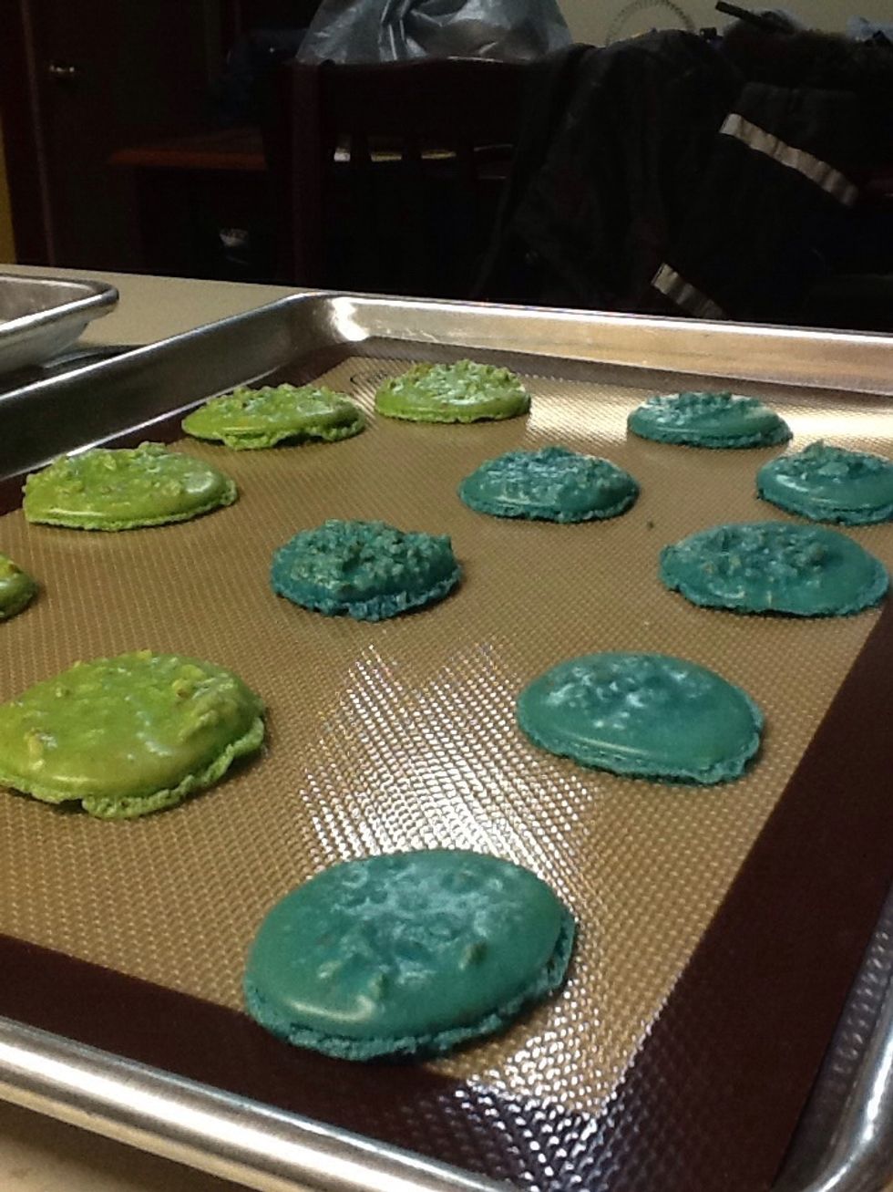 Bake for ten minutes at 325 degrees preheated oven. Don't allow them to brown. Then cool them for about ten minutes.