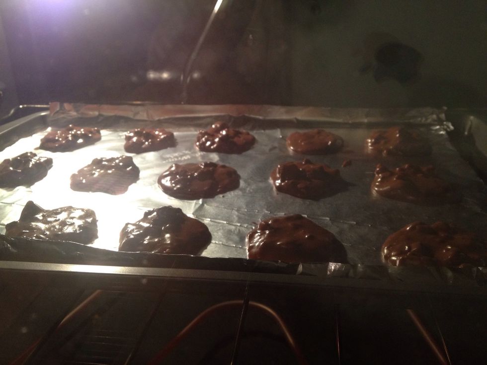 Bake in 350F for 12-16 minutes. Yield 24 cookies.