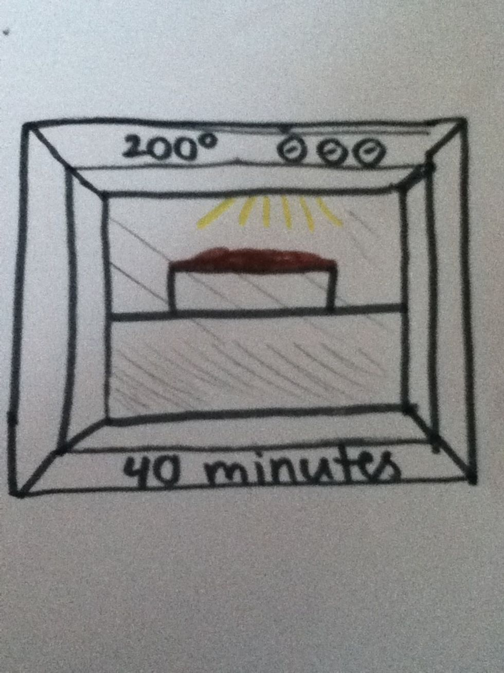 Bake in 40 minutes in 200 degrees Celsius