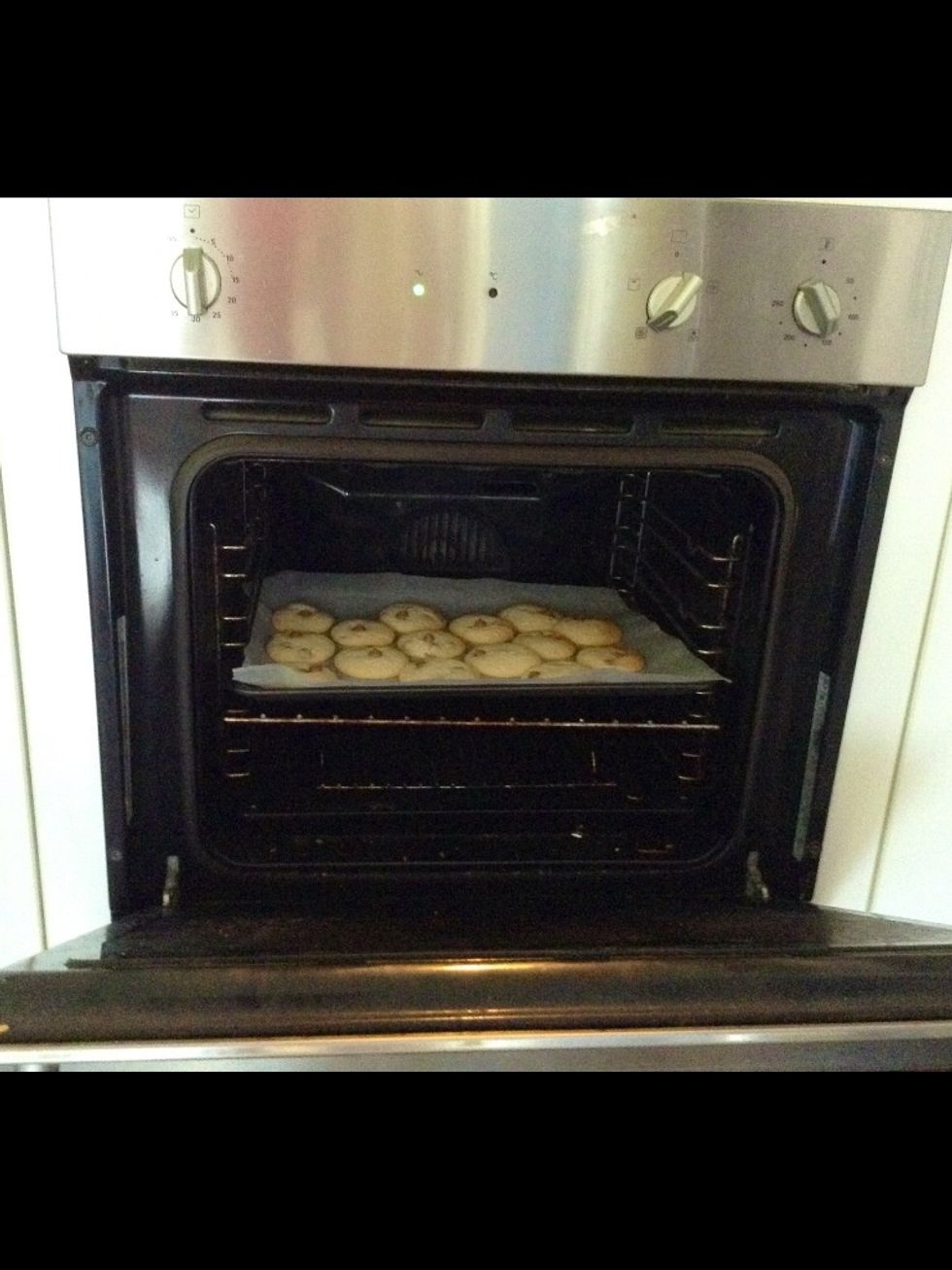 Bake in a moderately slow oven on 160\u00b0C for 10-15 minutes