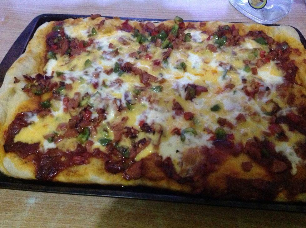 Bake in a pre-heated oven set to the Max for 5 mins