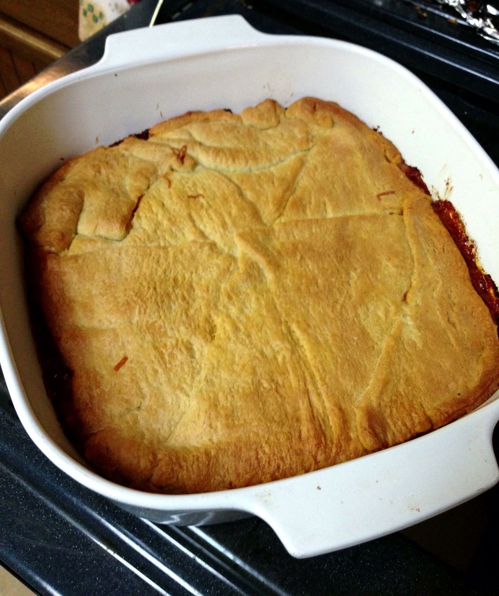 Bake in a preheated 350 degree oven for about 30-35 minutes.