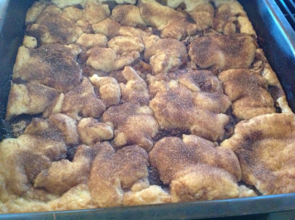 Bake in a preheated 350 oven, until the cookie dough is baked. Between 35-45 minutes.