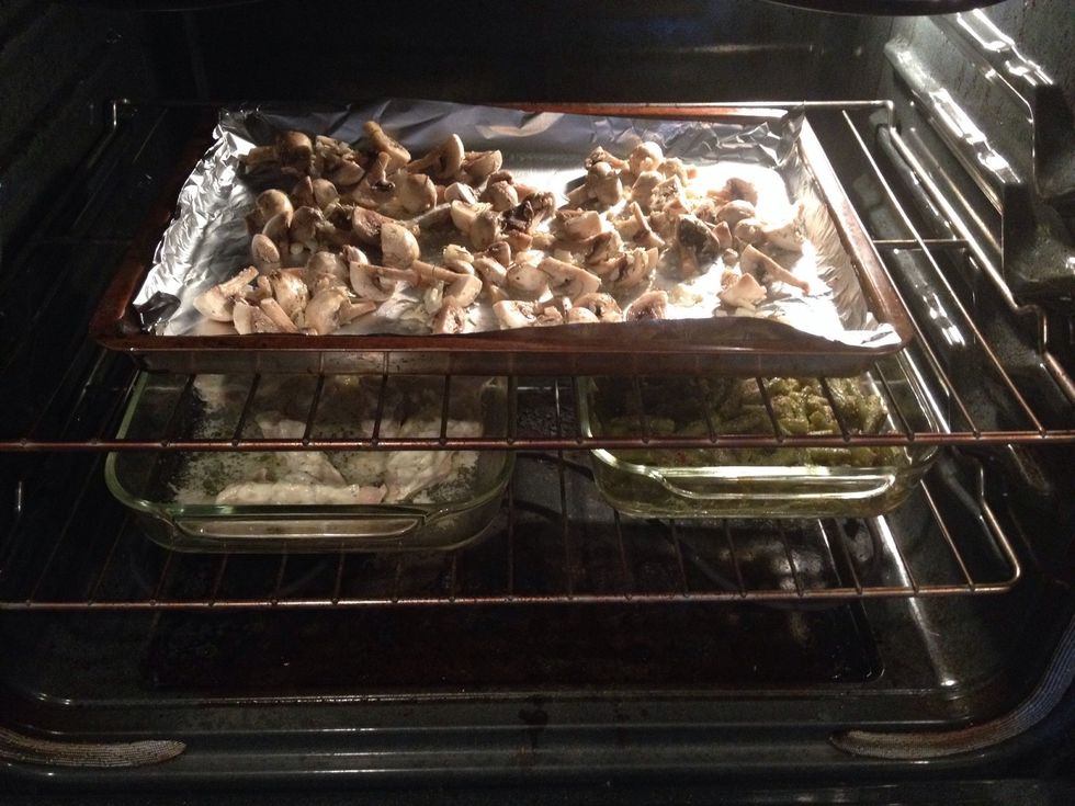 Bake in oven for 12 minutes. (I also made Parmesan chicken and Italian green beans - both in my recipe guides!)