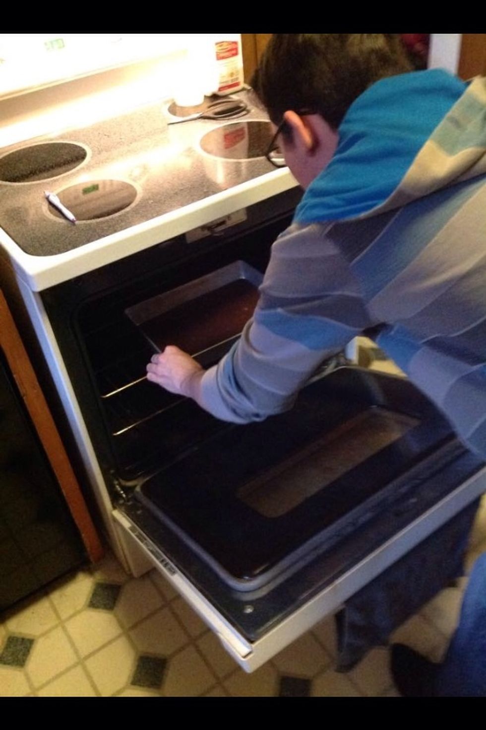 Bake in oven for 28-31 minutes.