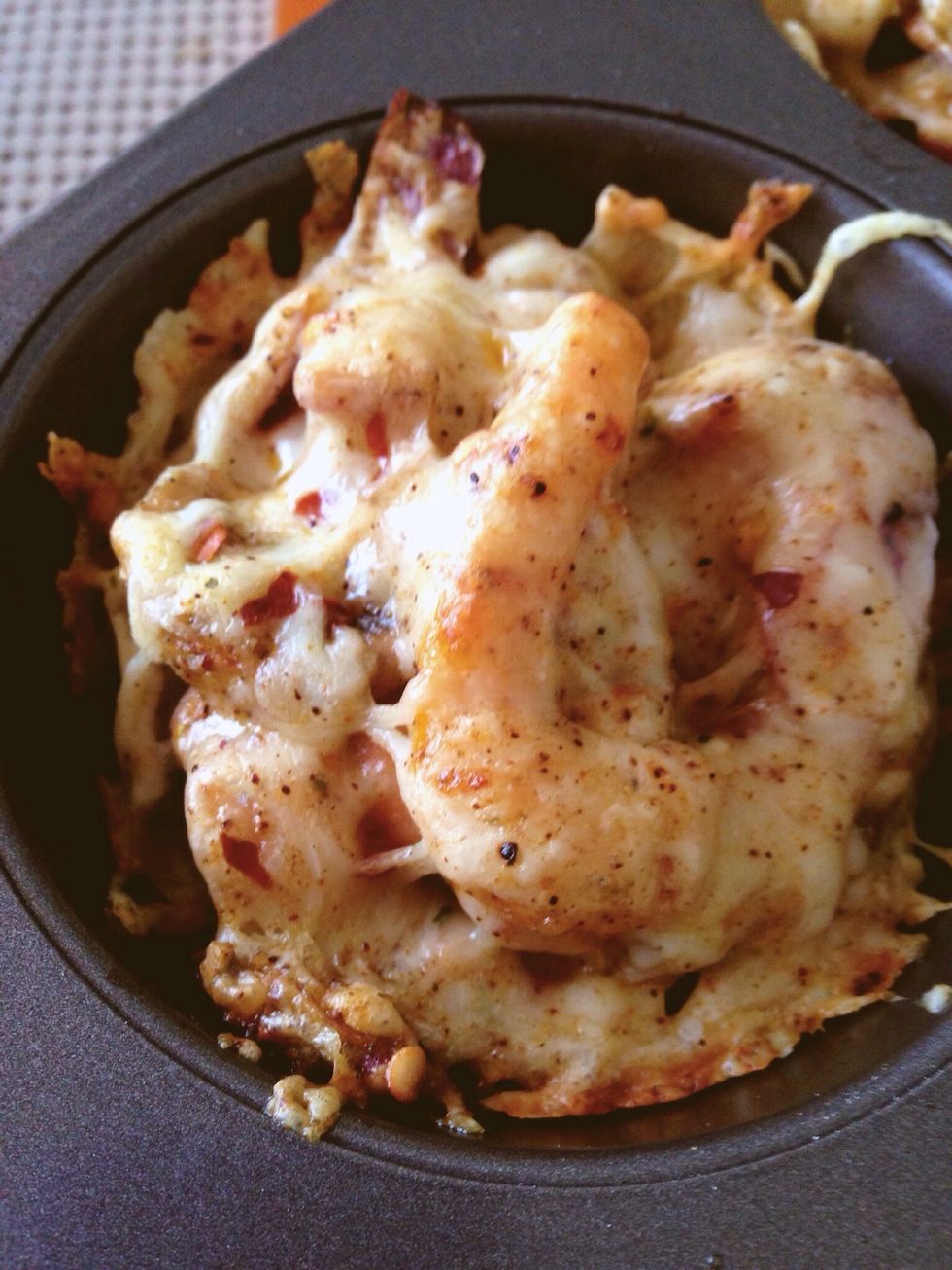 Bake in the oven for 15-30 minutes. The cheese will be melted and begin to toast and the fish will be just right!