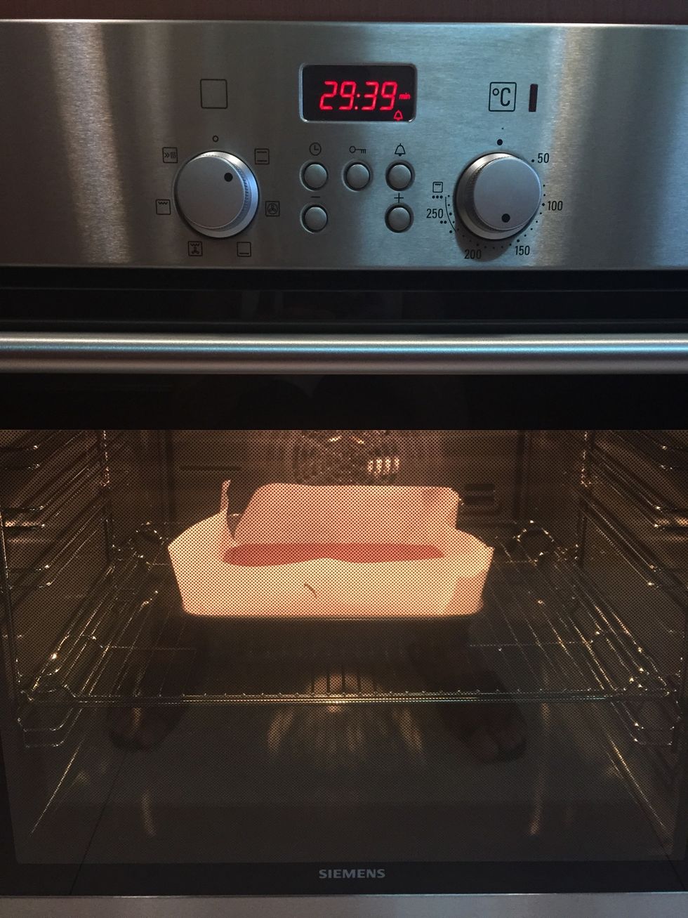 Bake in the oven for 30 minutes or until the edges begin to pull away from the baking tin.