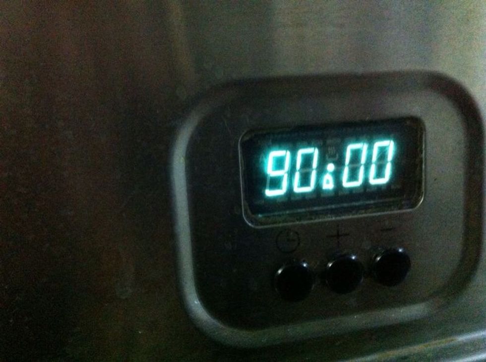 Bake in the preheated oven for 90 minutes. Then take the whole roasting pan out of the oven and leave in the roasting pan for 30 minutes after baking. Then refrigerate for 8 hours or over night.