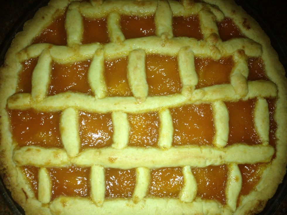 Bake it like the cake in a hot oven (400) for about 35 min