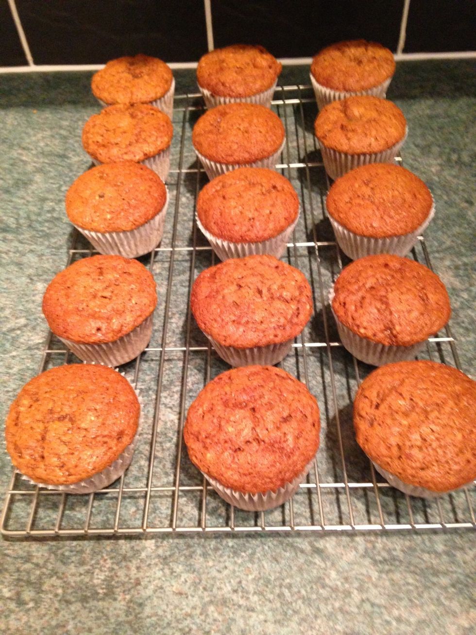 Bake on 180c/350f or Gas 4 for approx 22 minutes, check after 20 minutes to see how they are getting on