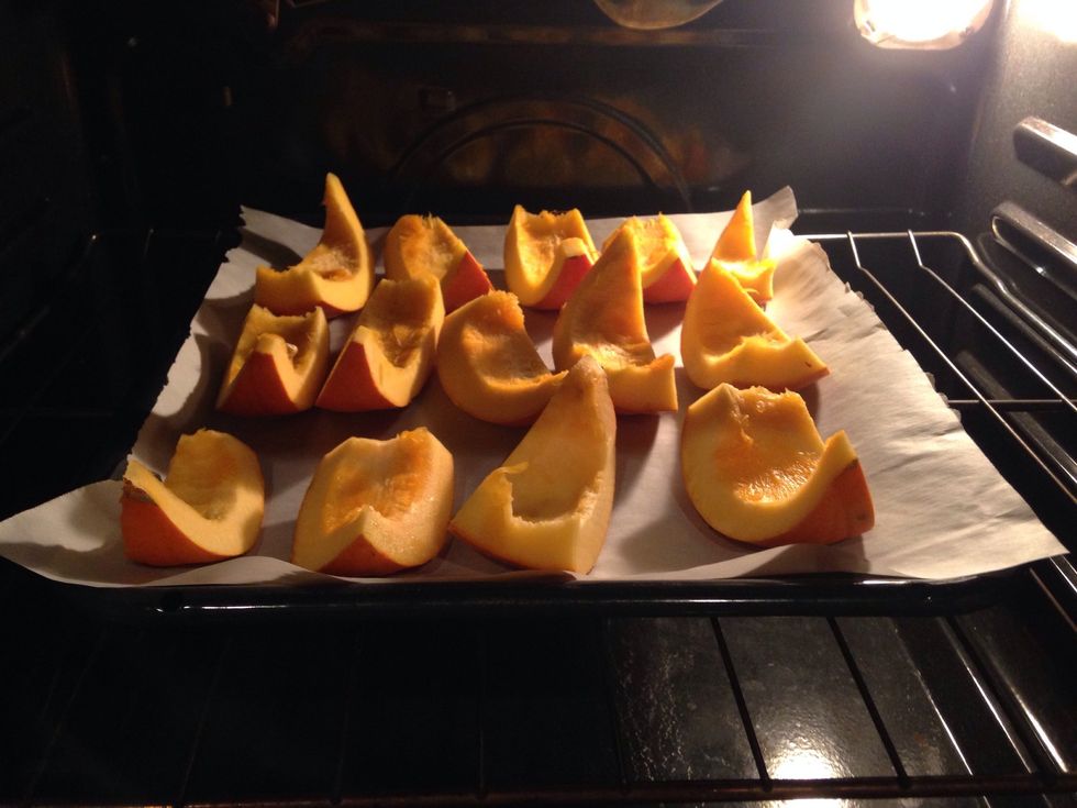 Bake on 350 for about 45 minutes or until soft.