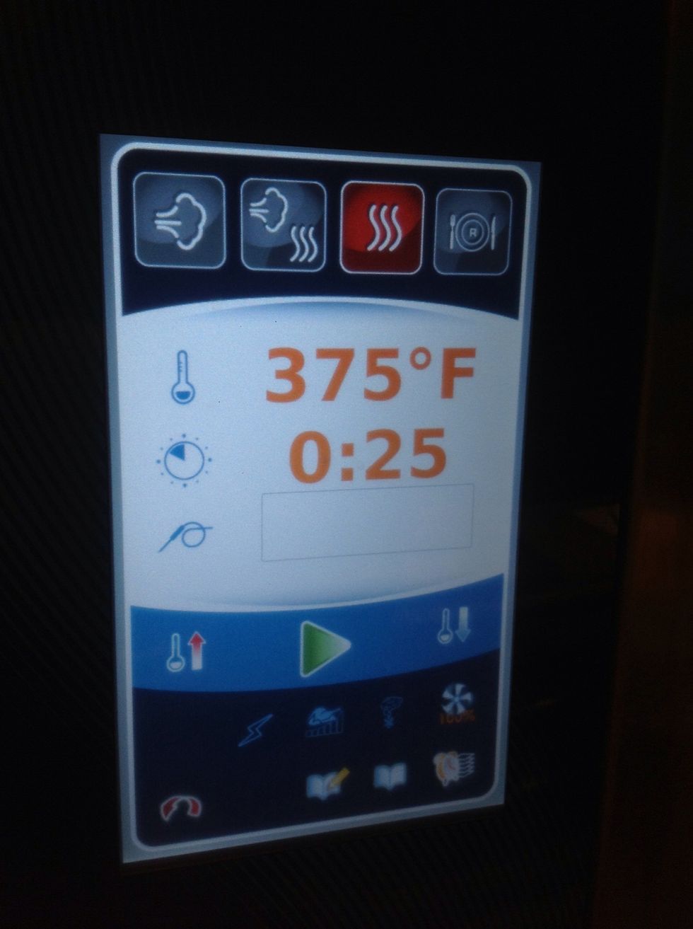 Bake proof rolls at 375F (190C) convection for 25 min.