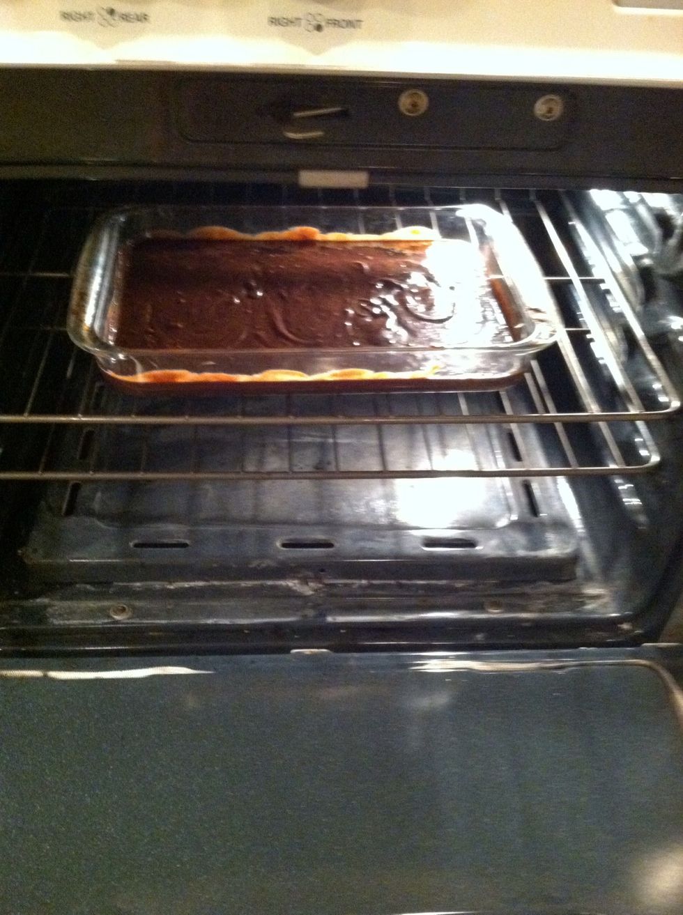 Bake the brownies for 30-35 minutes