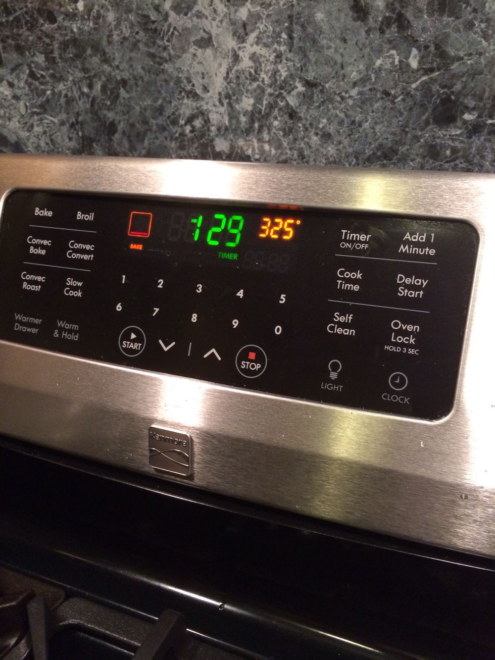 Bake the cheese cake for 1hour and 30 minutes