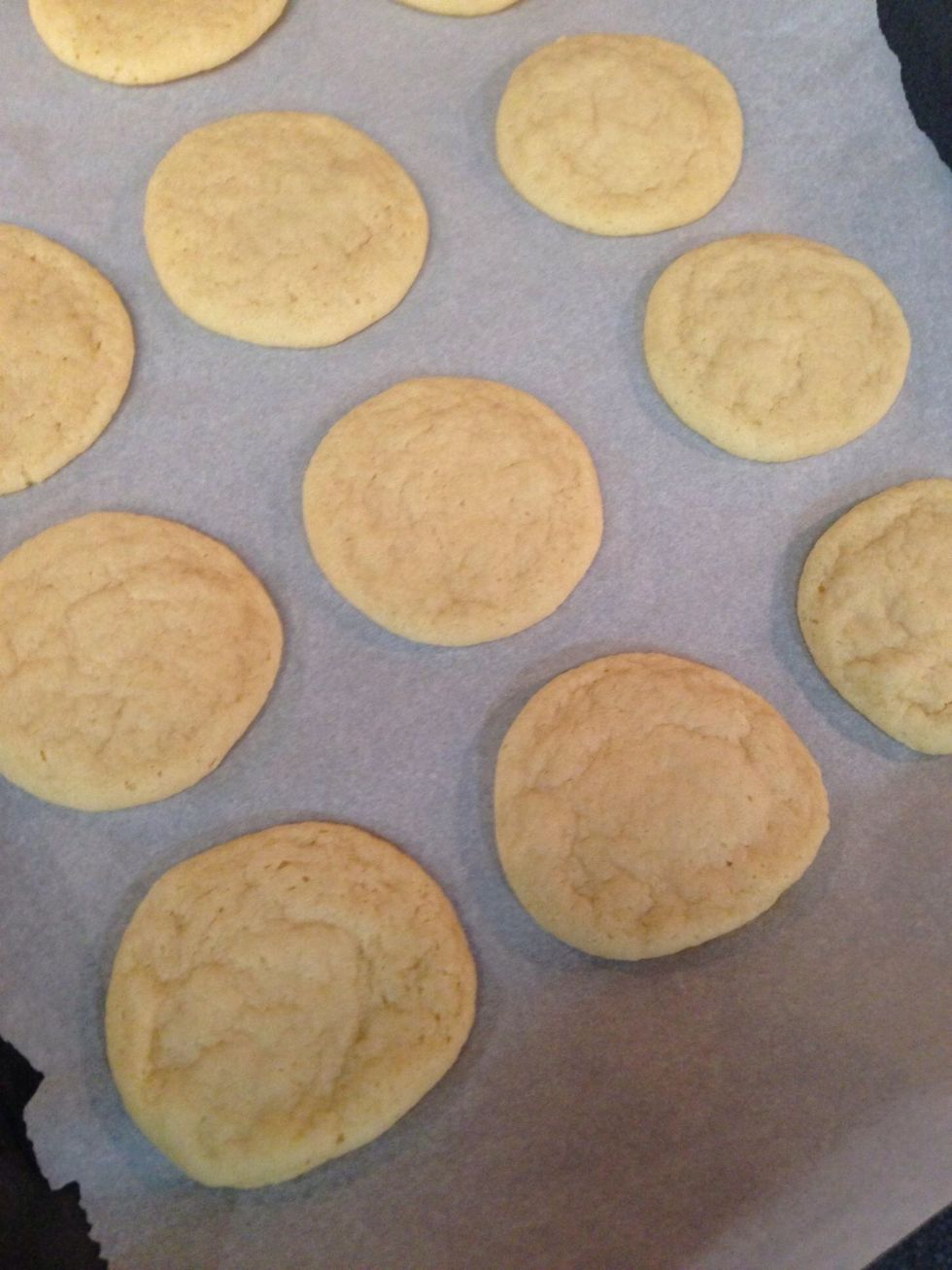 Bake the cookies for 8-10 minutes, or until the centers are set. Let the cookies rest on the cookie sheet for 5 minutes after baking, and then transfer them to a cooling rack.