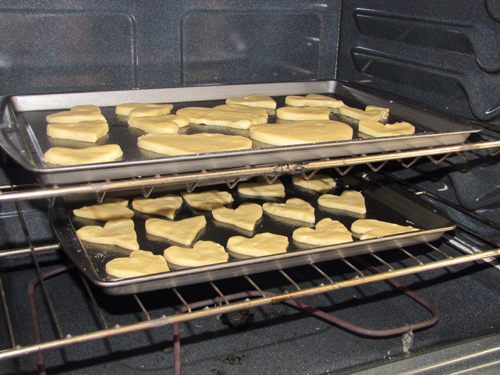 Bake the cookies for approximately 8-10 minutes or until they become a golden brown.