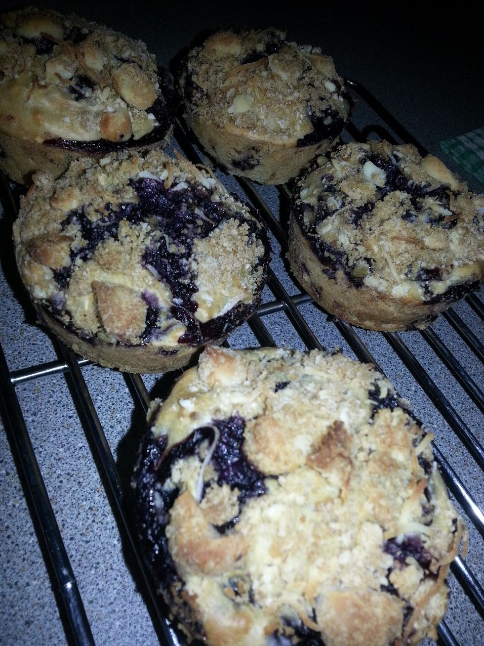 Bake the muffins until golden brown and a wooden skewer inserted in the center comes out clean, about 20 minutes.