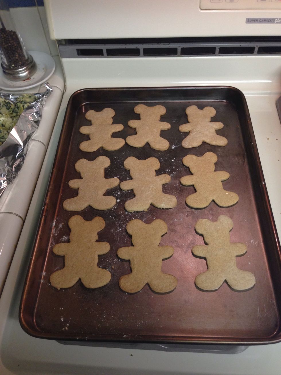 Bake your cookies at 375 for 9 minutes! TADA!! =) house smelled amazing!