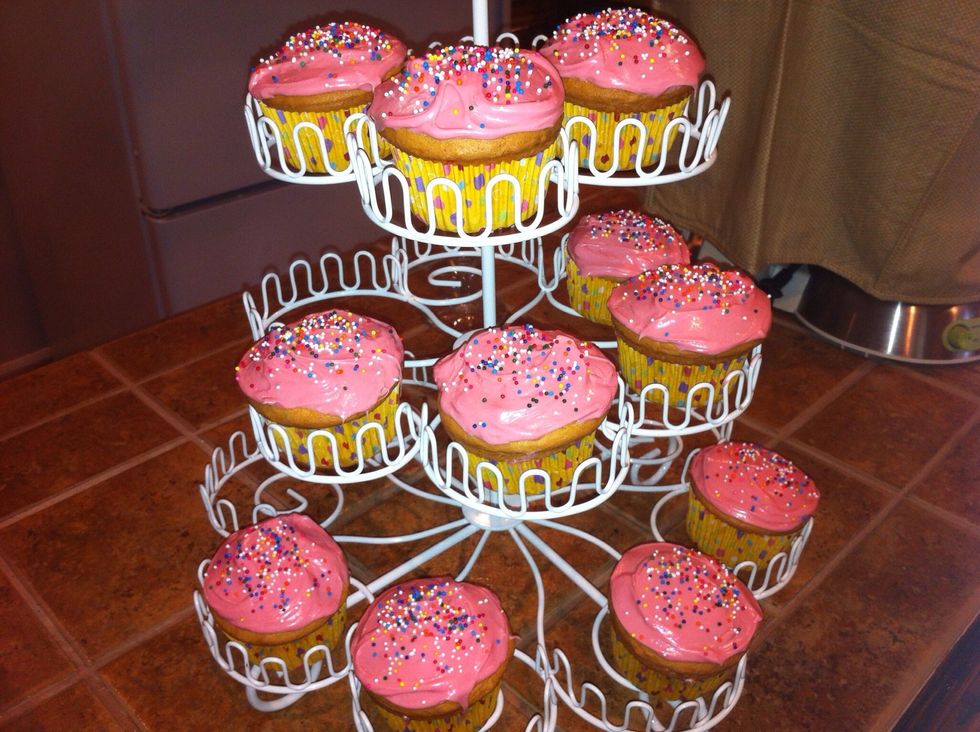 Bake your favorite cupcake. (I used birthday cake theme.)