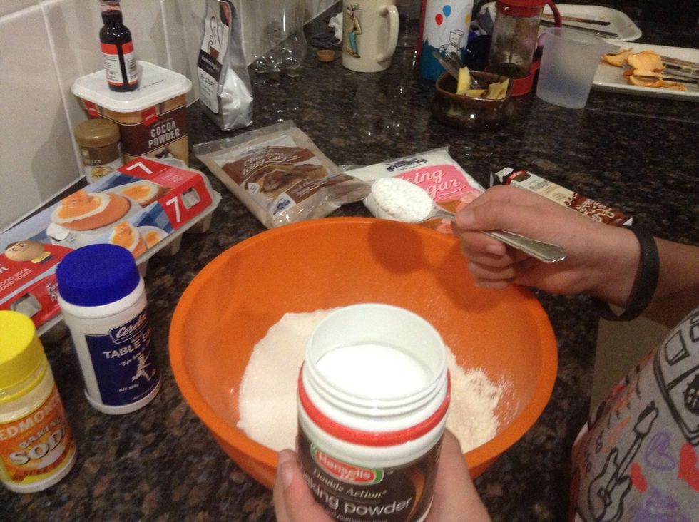 Baking powder to make the dough rise when baked!