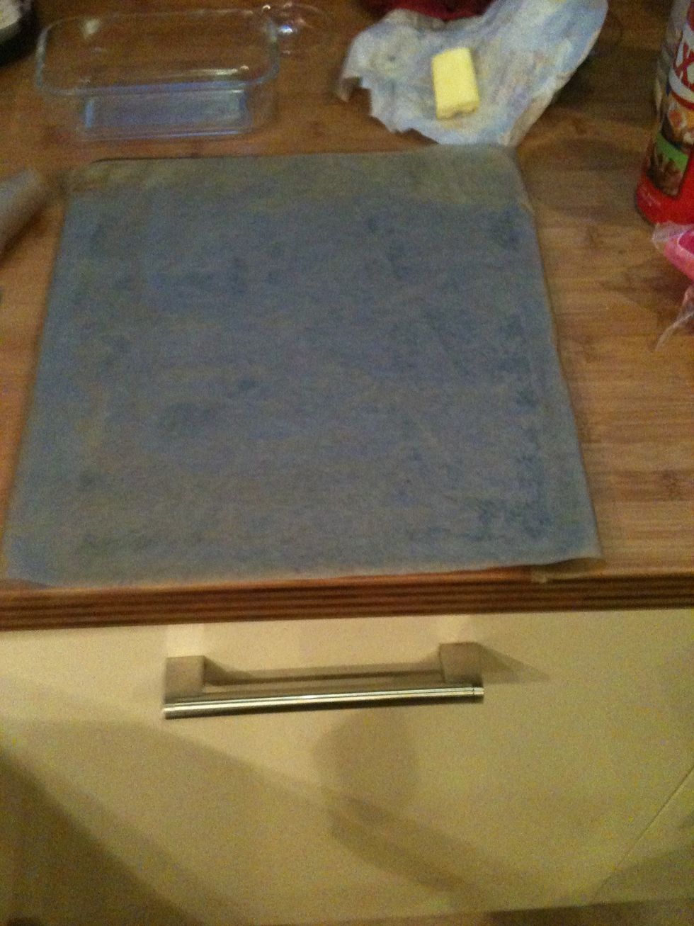 Baking sheet- ready for action.