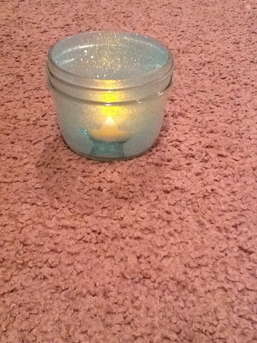 Bam!! Place your Flameless candle inside and all done!