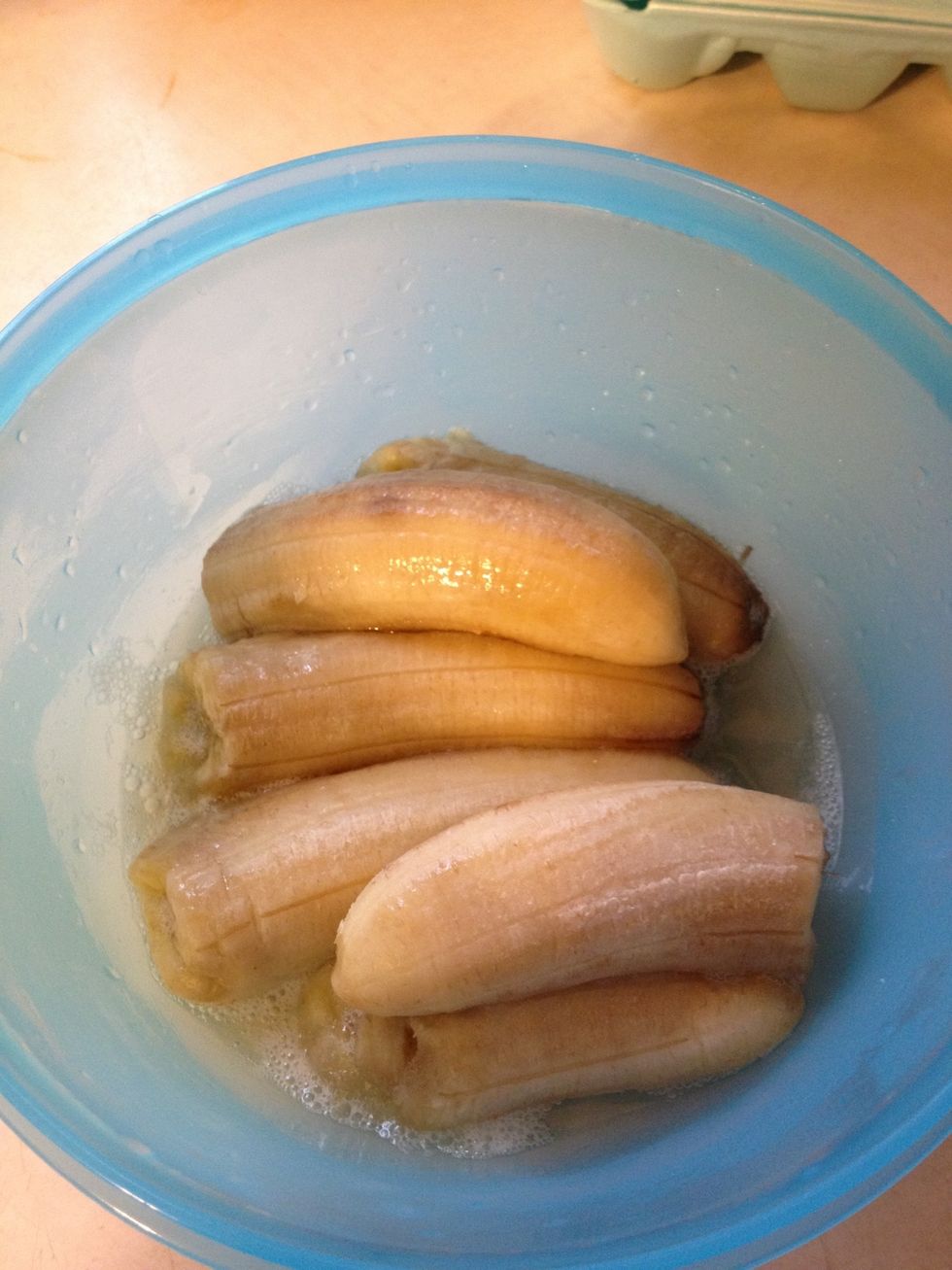 Bananas are microwaved to a very soft state.