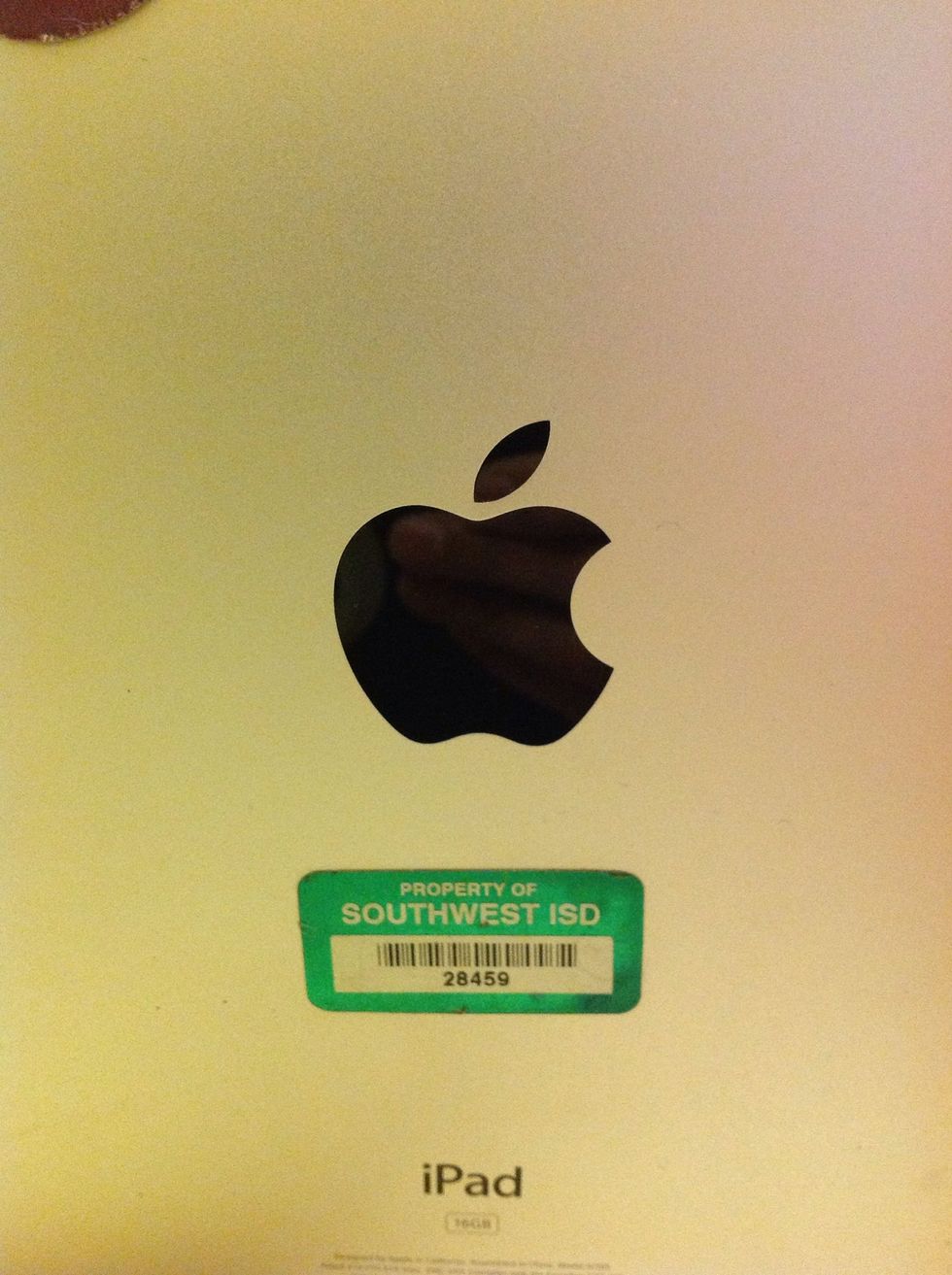 Bar codes are either white or green. They can be found on the backs of iPads, side or back of monitors, top or back of computer towers, bottoms of doc cameras and laptops, and tops of projectors.