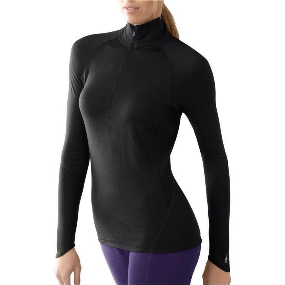 Base layer: Try to avoid cotton at all cost.  Wool materials are the best but even 100% polyester isn't a too bad choice. You can get a cheap base layer at winners or walmart.